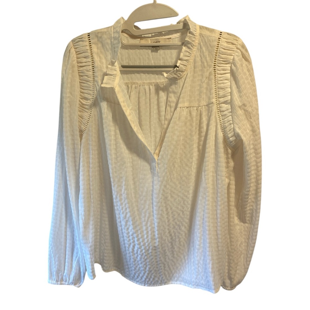 LOFT Cream Textured Blouse